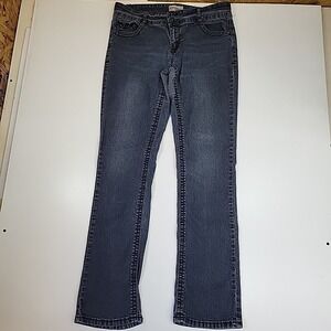 AP11 Jeans Womens Size 32 Blue Straight Leg Mid Rise Pockets Dark Wash Denim
